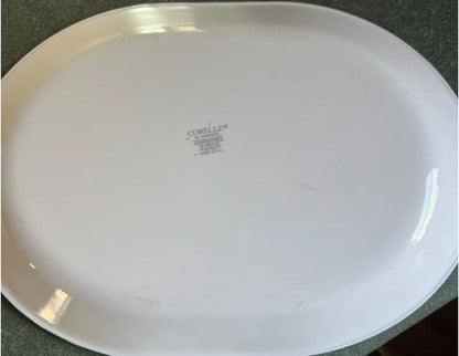 ❤️ 1 Corelle BLUE HEARTS 12.25 x 10 SERVING PLATTER Meat Chop Hostess Tray Plate