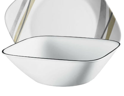 1 Corelle BOUTIQUE Square MURET 22-oz SOUP CEREAL SALAD BOWL Black Rim *Timber, Fleurs du Soir