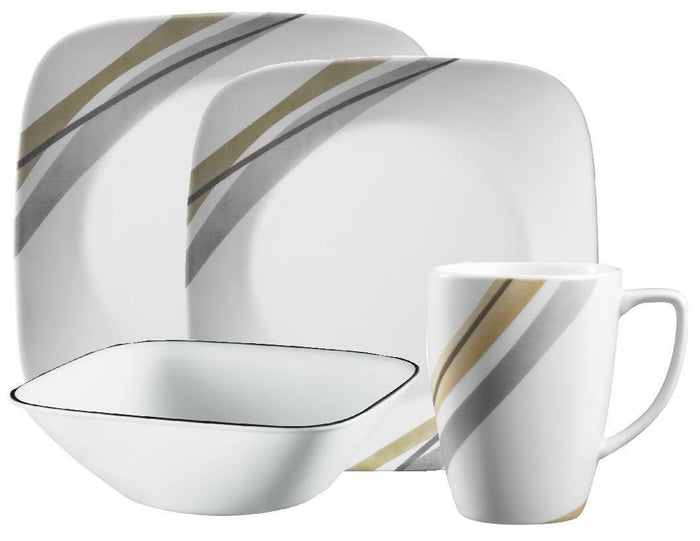 1 Corelle BOUTIQUE Square MURET 22-oz SOUP CEREAL SALAD BOWL Black Rim *Timber, Fleurs du Soir