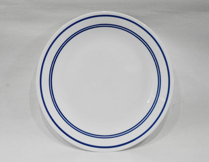 1 Corelle CLASSIC CAFE BLUE BANDS 10.25" DINNER PLATE Triple Cobalt Navy Stripes
