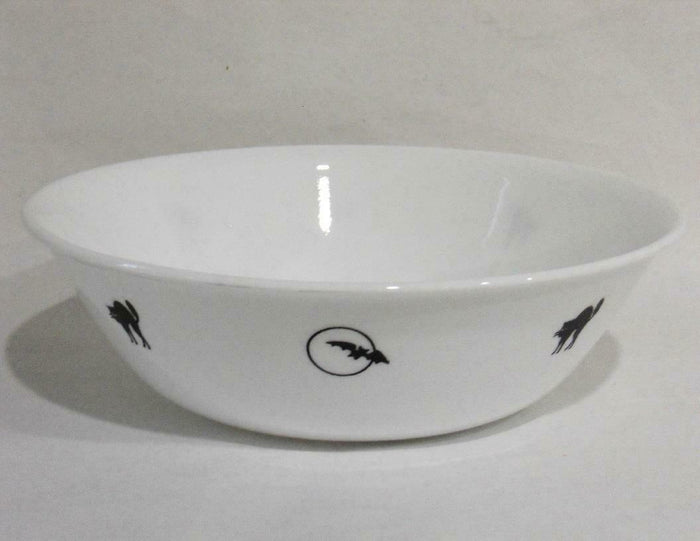 ❤️ 1 Corelle HALLOWEEN 1-Qt SERVING BOWL 8 1/2" Scary Black Cats & Spooky Bats