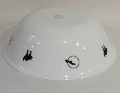 ❤️ 1 Corelle HALLOWEEN 1-Qt SERVING BOWL 8 1/2" Scary Black Cats & Spooky Bats