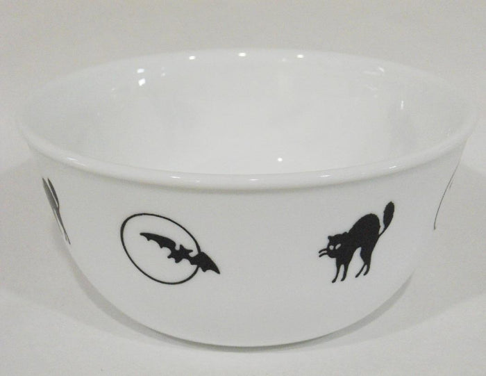 ❤️ 1 Corelle HALLOWEEN 28-oz Soup Cereal Chili BOWL 6 1/4" Black CATS & BATS