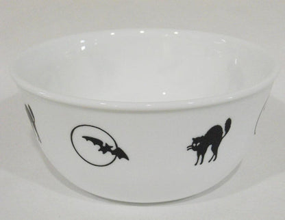 ❤️ 1 Corelle HALLOWEEN 28-oz Soup Cereal Chili BOWL 6 1/4" Black CATS & BATS