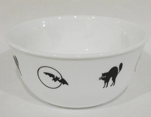 ❤️ 1 Corelle HALLOWEEN 28-oz Soup Cereal Chili BOWL 6 1/4" Black CATS & BATS