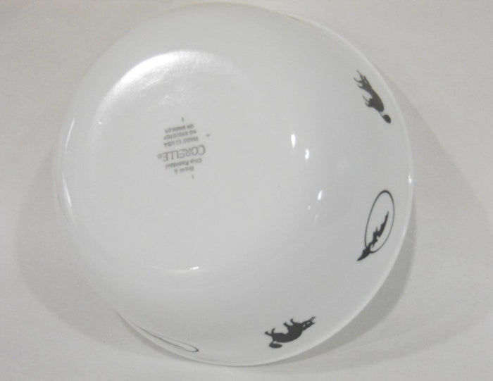 ❤️ 1 Corelle HALLOWEEN 28-oz Soup Cereal Chili BOWL 6 1/4" Black CATS & BATS