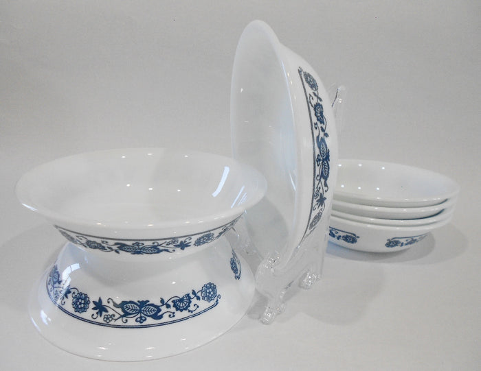 ❤️ 1 Corelle Livingware OLD TOWN BLUE 10-oz DESSERT BOWL Berry 5 1/8" Navy White