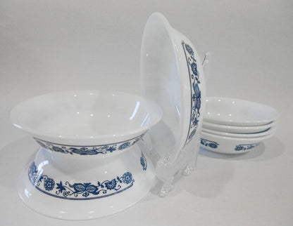❤️ 1 Corelle Livingware OLD TOWN BLUE 10-oz DESSERT BOWL Berry 5 1/8" Navy White
