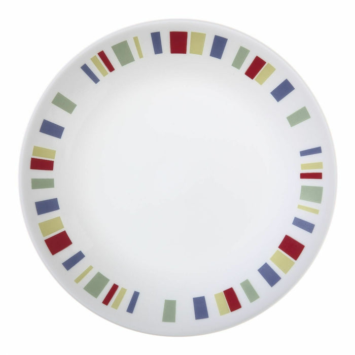 1 Corelle MEMPHIS 6.75" BREAD Dessert PLATE *Red Blue Yellow Green STRIPES *New