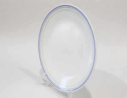 ❤️ 1 Corelle MOONGLOW 8.5" LUNCH Luncheon PLATE *Purple Blue Green Band Stripes