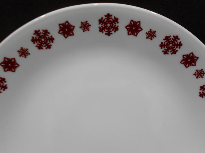 1 Corelle RUDOLPH 10.25" DINNER PLATE Christmas Holiday Crimson Red Snowflakes