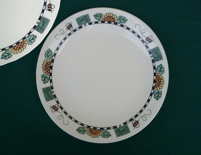 1 Corelle SUNBLOSSOMS Sandstone BREAD PLATE Butter Dessert SUNFLOWERS SEEDS BEES
