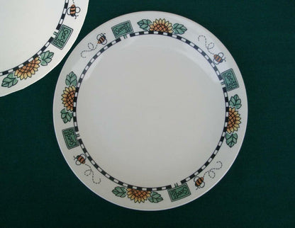 1 Corelle SUNBLOSSOMS Sandstone BREAD PLATE Butter Dessert SUNFLOWERS SEEDS BEES