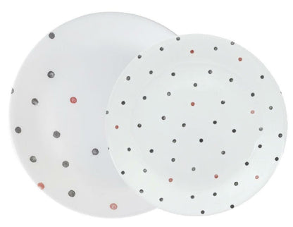 1 Corelle VIVE POLKA DOTTIE Choose: DINNER or LUNCH PLATE *Gray Black Red Dots