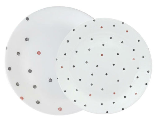 1 Corelle VIVE POLKA DOTTIE Choose: DINNER or LUNCH PLATE *Gray Black Red Dots