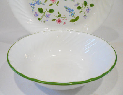 ❤️ 1 HTF Corelle DELICATE ARRAY 1-Qt SERVING BOWL Enhancements Chutney Green Rim