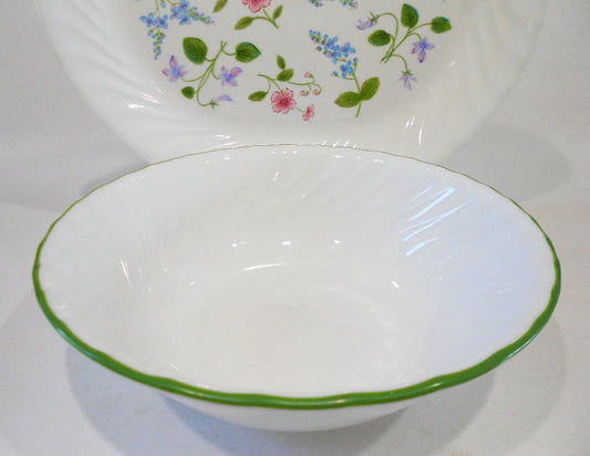 ❤️ 1 HTF Corelle DELICATE ARRAY 1-Qt SERVING BOWL Enhancements Chutney Green Rim