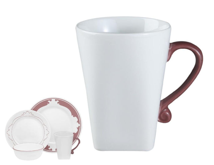 1 NEW Corelle B-FRAMES 11-oz PORCELAIN MUG CUP *Choose BLUE Bleu OR PINK Mauve