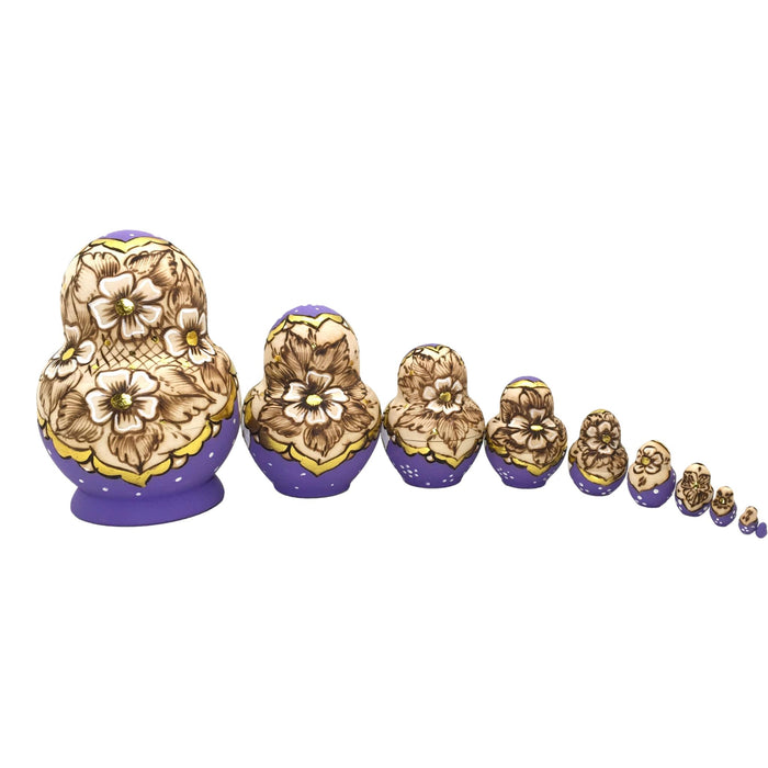 10 Piece Blue Nesting Dolls Large Set BuyRussianGifts Store