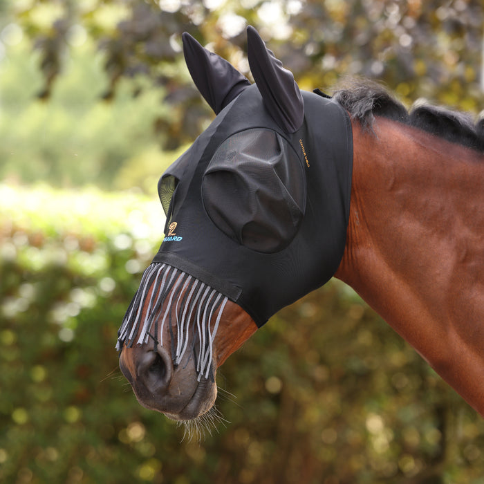 10853 - Shires FlyGuard Pro Stretch Fly Mask with Ears & Nose Fringe