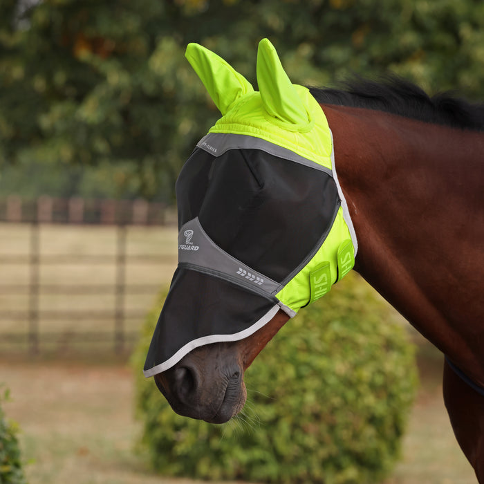 10867 - Shires FlyGuard Pro Hi-Viz Fine Mesh Fly Mask with Ears & Nose