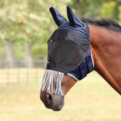 10873 - Shires FlyGuard Pro Deluxe Fly Mask with Ears & Nose Fringe