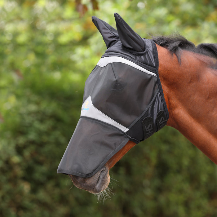 10877 - Shires FlyGuard Pro Fine Mesh Fly Mask with Ears & Square Nose