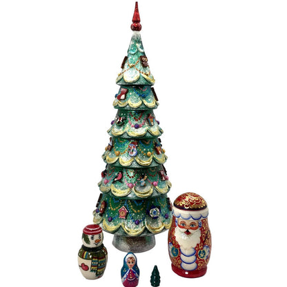 Christmas tree nesting dolls
