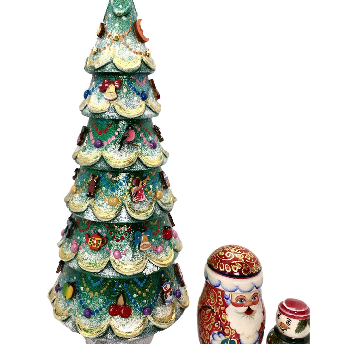 Russian nesting dolls Christmas tree Santa snowman