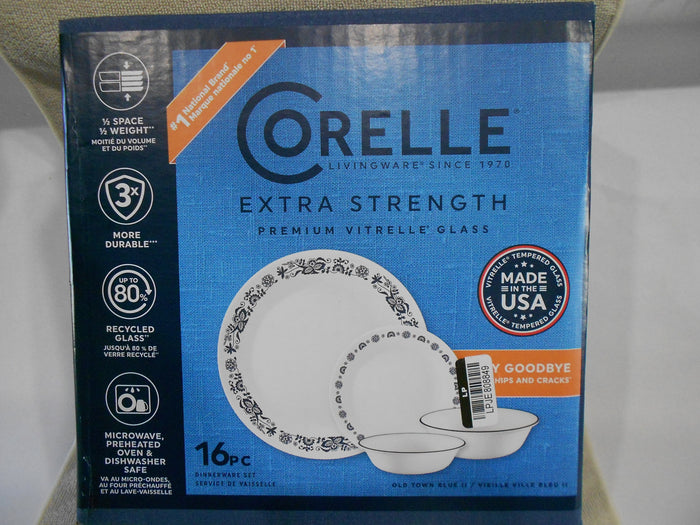 ☃️16-pc Corelle OLD TOWN BLUE DINNERWARE SET Dinner Bread PLATES Dessert BOWLS