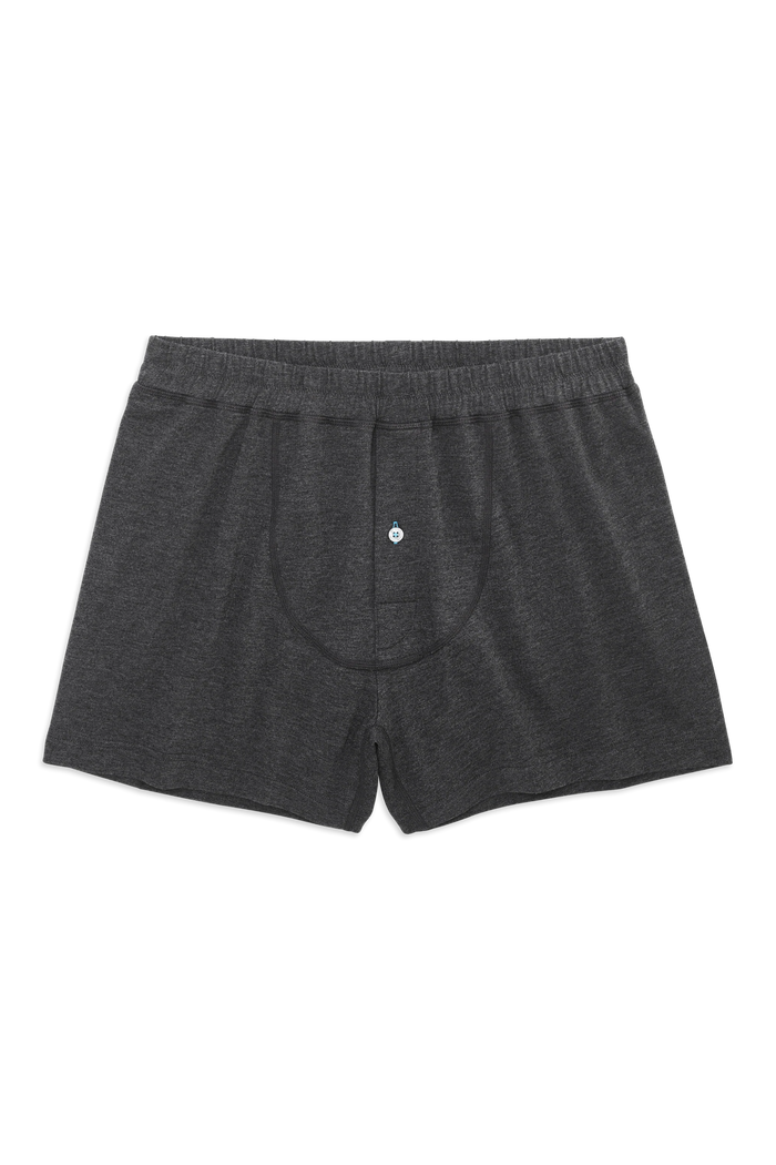 Charcoal Heather | Front view of 18-Hour Knit Boxer in Charcoal Heather