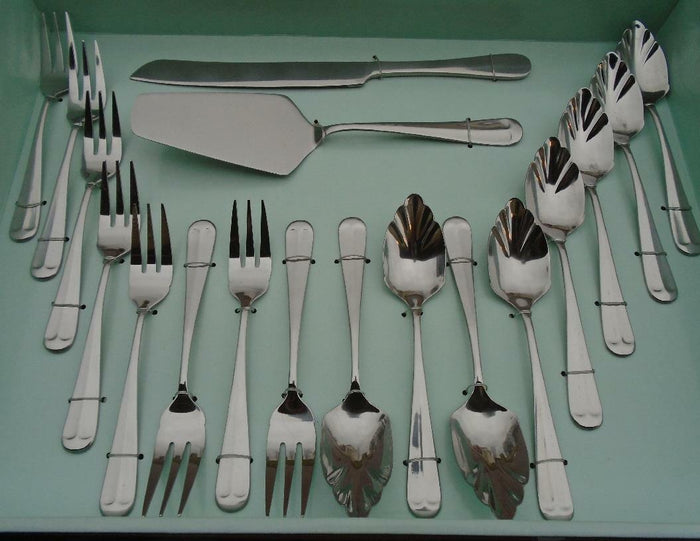 18pc HAMPTON FORGE Lexington Mirror HOSTESS DESSERT FLATWARE SET Stainless *NEW