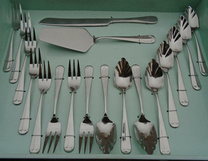 18pc HAMPTON FORGE Lexington Mirror HOSTESS DESSERT FLATWARE SET Stainless *NEW