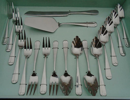 18pc HAMPTON FORGE Lexington Mirror HOSTESS DESSERT FLATWARE SET Stainless *NEW