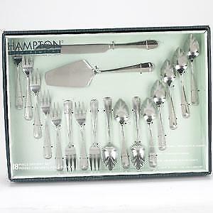 18pc HAMPTON FORGE Lexington Mirror HOSTESS DESSERT FLATWARE SET Stainless *NEW