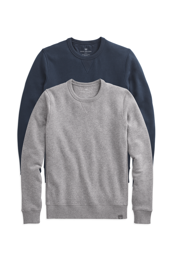 Total Eclipse / Grey Heather | Front view of 2-Pack ACE Crew Neck Sweatshirt in Total Eclipse / Grey Heather