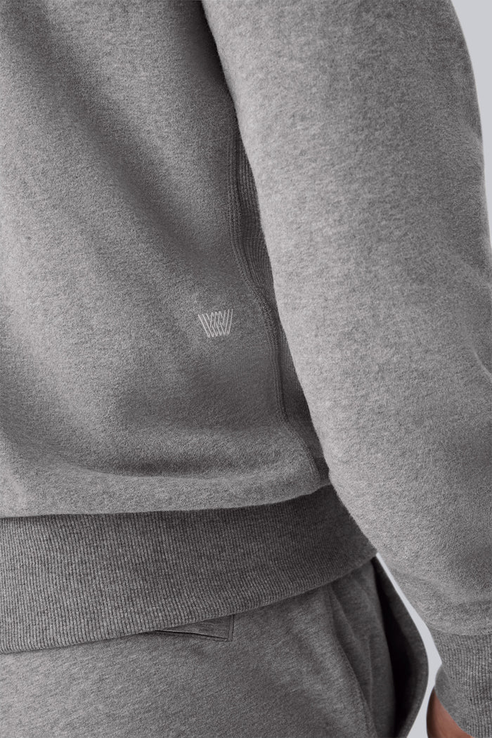 Side Logo of ACE Crew Neck Sweatshirt in Grey Heather