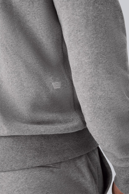 Side Logo of ACE Crew Neck Sweatshirt in Grey Heather