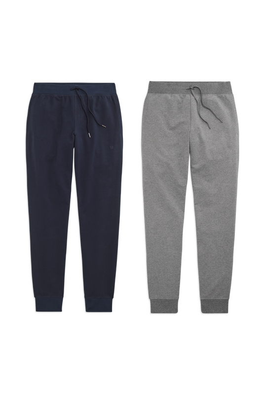 Front view of 2 pack Ace relaxed sweatpant in Total Eclipse / Grey Heather