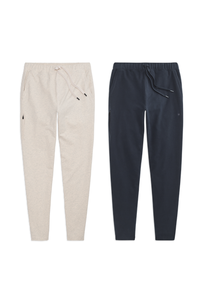 Front view of 2 pack Ace Sweatpant in Froth Heather / Total Eclipse