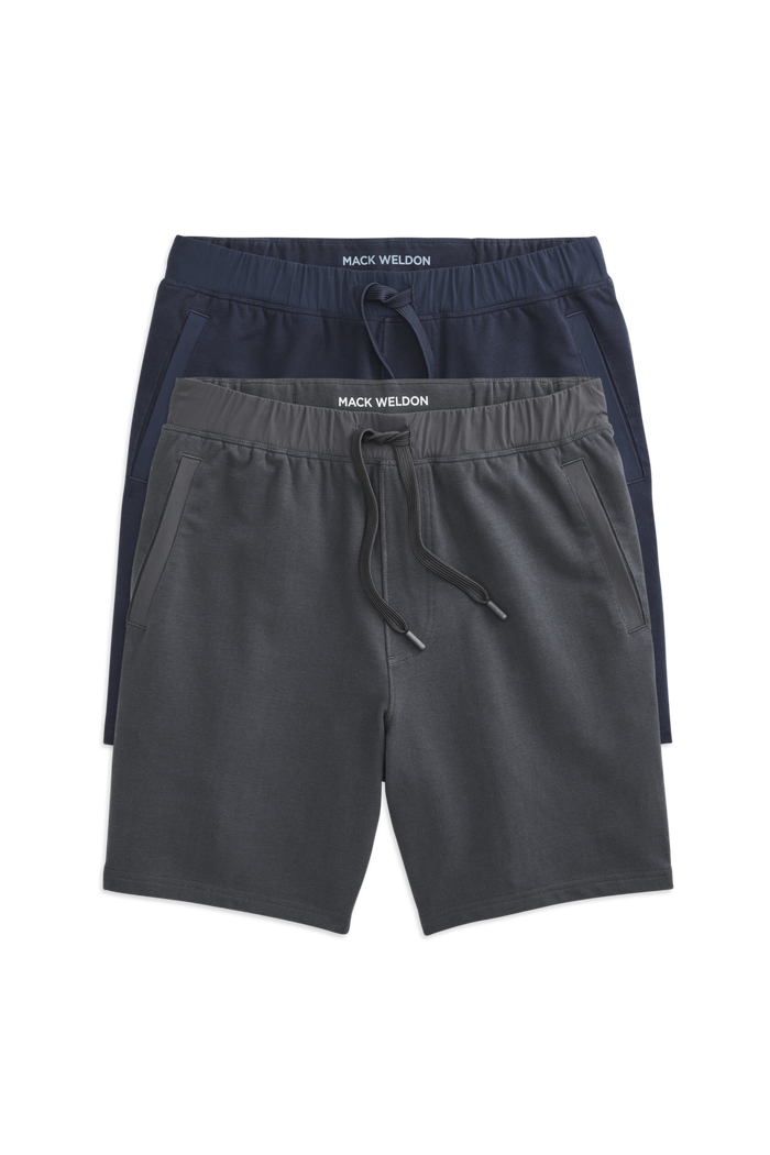 Front view of Ace Sweatshort 7" in Asphalt / Total Eclipse