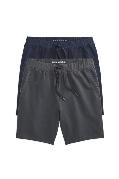 Front view of Ace Sweatshort 7" in Asphalt / Total Eclipse