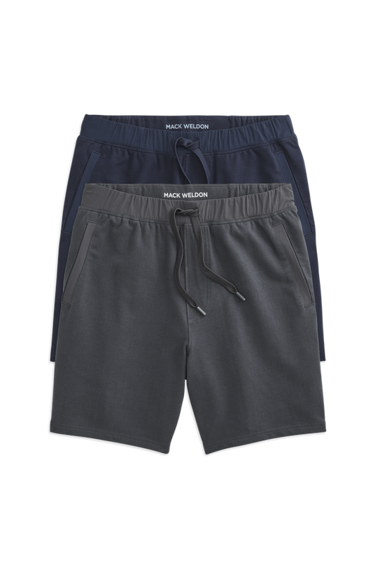 Front view of Ace Sweatshort 7" in Asphalt / Total Eclipse