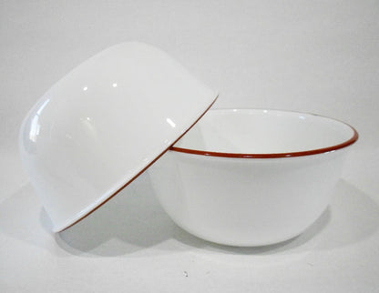 ❤️ 2 Red CORELLE 28-oz SUPER SOUP BOWLS Chili 6 1/4" Bright Radiant Brilliant Holiday