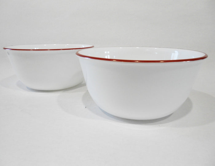 ❤️ 2 Red CORELLE 28-oz SUPER SOUP BOWLS Chili 6 1/4" Bright Radiant Brilliant Holiday