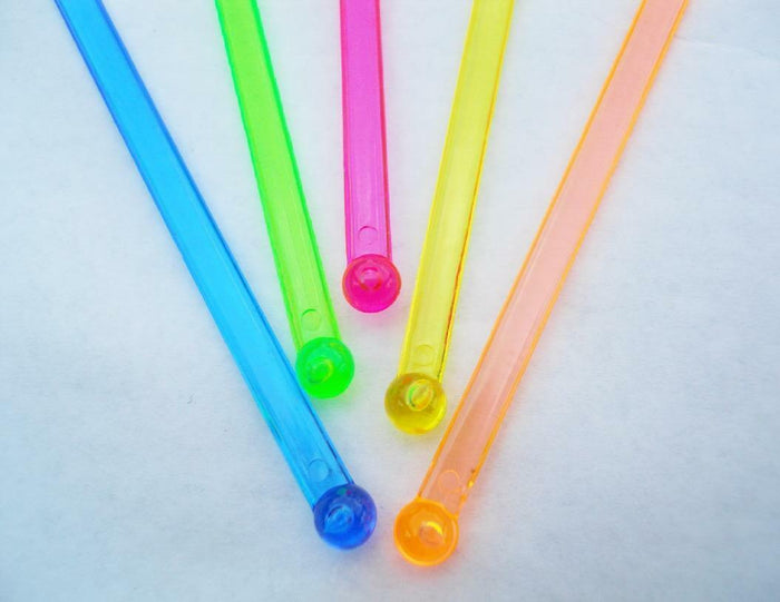 20 Colorful PALM TREES 7" Acrylic TROPICAL DRINK Cocktail Swizzle STIRRERS