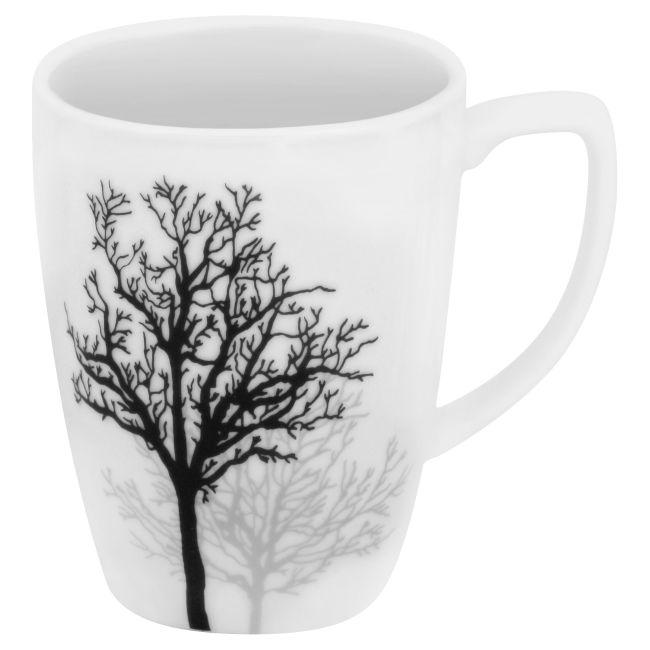 ❤️ 20-pc CORELLE Square TIMBER SHADOWS DINNERWARE SET *Black Grey Bare Trees