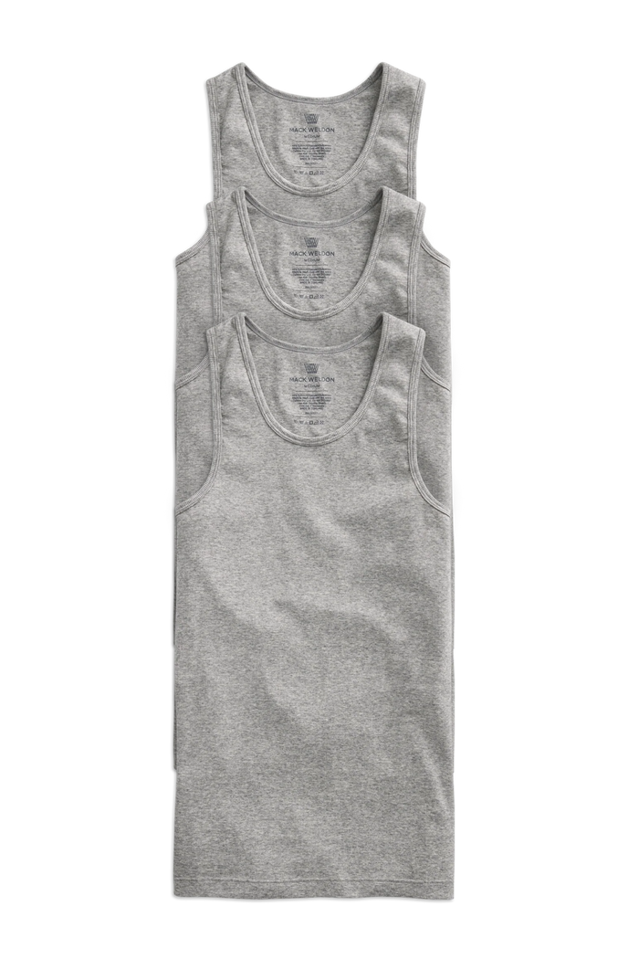 3 Pack 18 Hour Rib Tank in Grey Heather