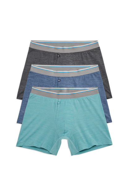 Front view of 3 pack Airknitx Boxer Brief w/ fly in Up in the Air