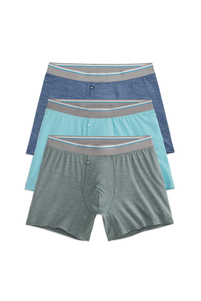 Front view of 3 pack Airknitx Boxer Brief w/ Fly in Morning Phase